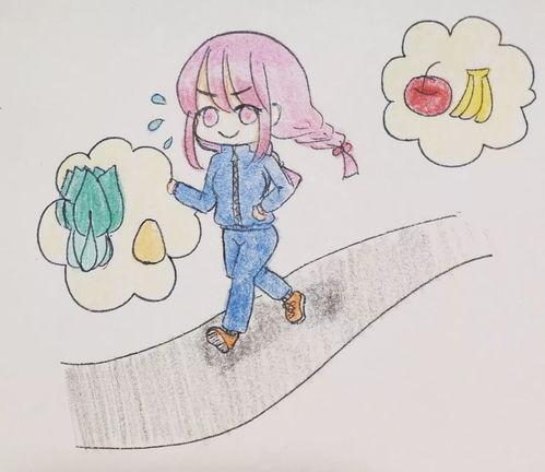 简笔画吃瓜果的人